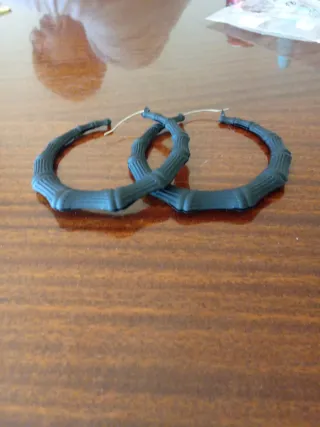 Pendientes aro grandes estilo bambú