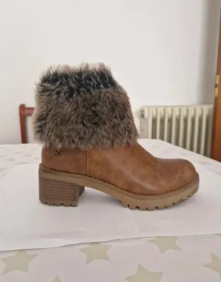 Botines mujer marrones con pelo