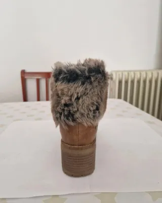 Botines mujer marrones con pelo