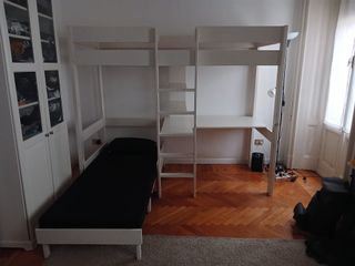 Letto soppalco con divano e scrivania