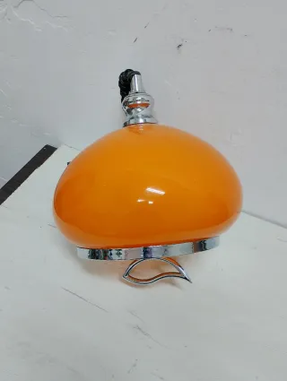 Lámpara Opalina Vintage Naranja Space Age