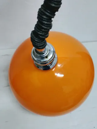 Lámpara Opalina Vintage Naranja Space Age