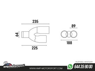 COLA DE ESCAPE INOX DE DOBLE SALIDA REDONDA 89MM NEGRO MATE - DERECHA