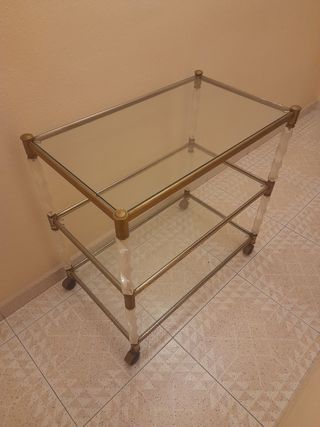 Mesa cristal auxiliar vintage