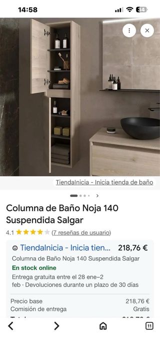 columna de baño gris de madera
