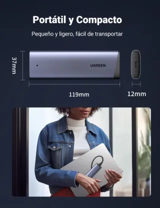 Carcasa SSD NVMe UGREEN Aluminio 10Gbps