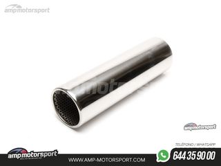 COLA DE ESCAPE REDONDA RECTA CON LAMINA PERFORADA 100MM