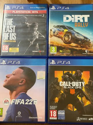 Lote 4 Juegos PS4: Dirt Rally, FIFA 22, The Last o