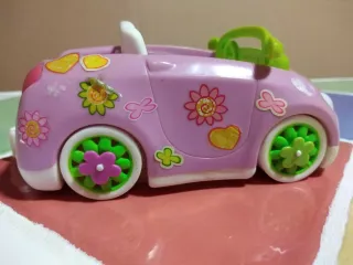 Coche Pinypon rosa con flores