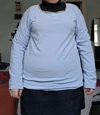 Felpa azzurra in pile