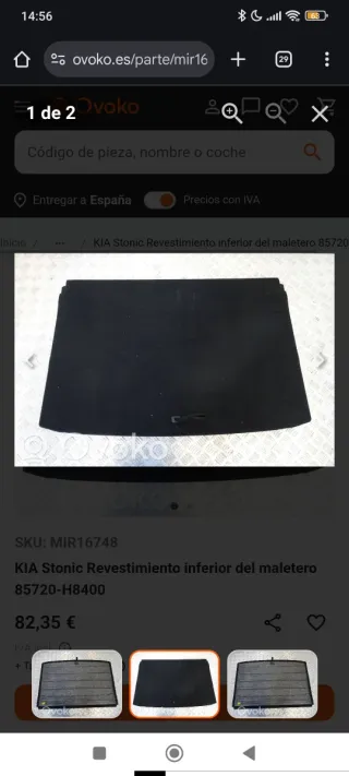 Bandeja Kia Stonic Revestimiento