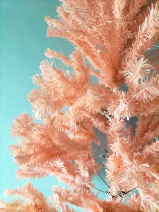 Albero di Natale Rosa con Base in Metallo