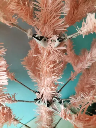 Albero di Natale Rosa con Base in Metallo