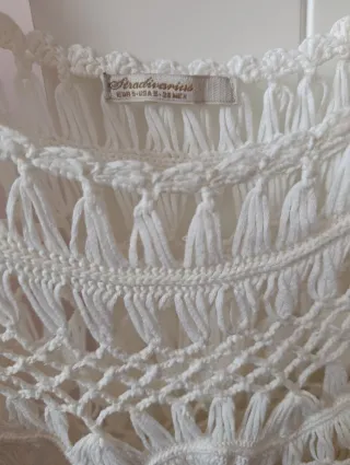 Top crochet blanco talla S