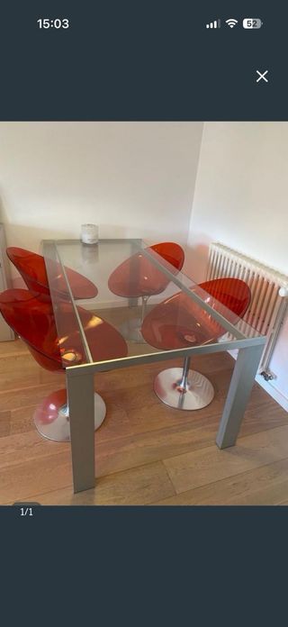 Confezione di 4 sedie Eros Kartell Philippe Starck Rosso