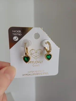 Orecchini Mylovely Gioielli Cuore Verde