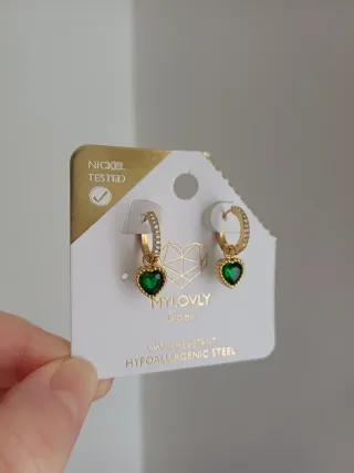 Orecchini Mylovely Gioielli Cuore Verde