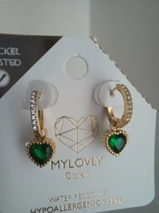 Orecchini Mylovely Gioielli Cuore Verde