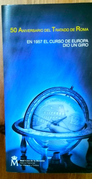 Moneda 12€ Plata Tratado de Roma 2007. Cartera.