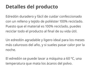 Edredón blanco de tela