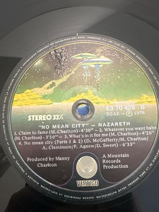 Vinilo Nazareth - No Mean City