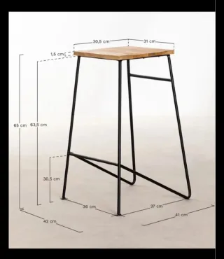 Banqueta Sklum Madera y Metal