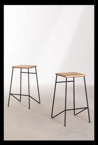 Banqueta Sklum Madera y Metal