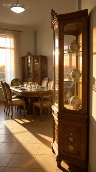 Mesa de comedor de hojas con sillas