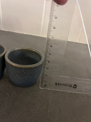 Set 6 Vasos Chupito Cerámica Azul/Gris