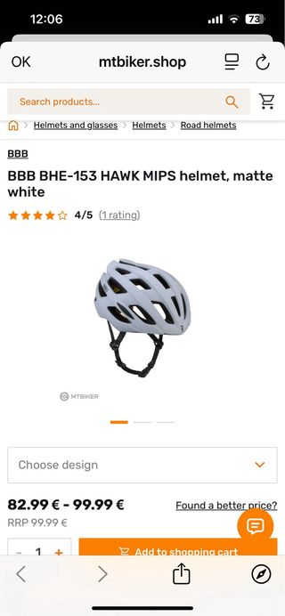 Casco bicicleta BBB Hawk MIPS Talla M Blanc