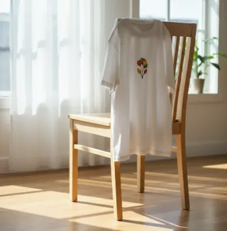 T-shirt bianca con stampa palloncini