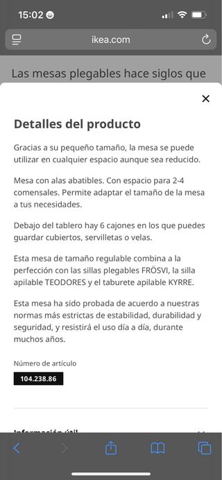 Tavolo con ali ribaltabili Norden di IKEA!!