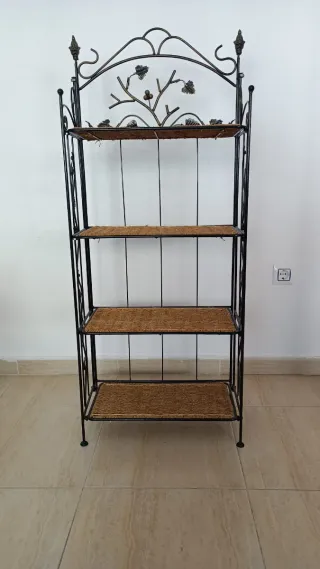 Estantería Hierro Forjado y Mimbre