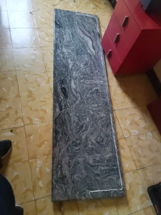 Encimera de Mármol Gris y Blanco