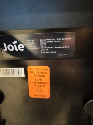 Silla coche Isofix 0-36 kg Joie