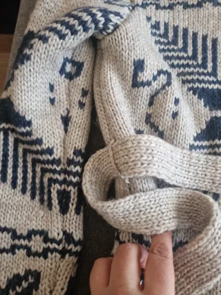 Chaqueta de lana con cinto, Talla M.