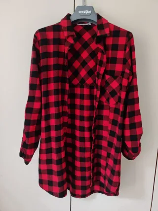 Camicia donna quadri rossi e neri Tg. L