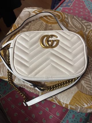 Borsa Gucci Bianca con Catena Dorata