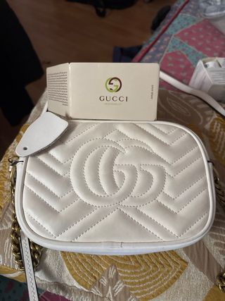 Borsa Gucci Bianca con Catena Dorata