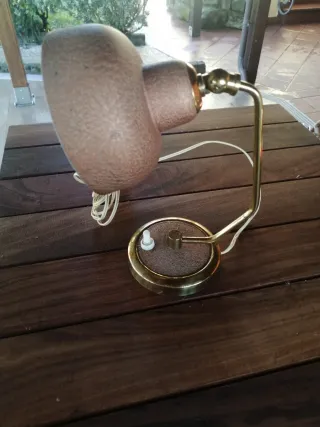 Lampada da tavolo vintage stoffa e metallo