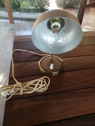 Lampada da tavolo vintage stoffa e metallo