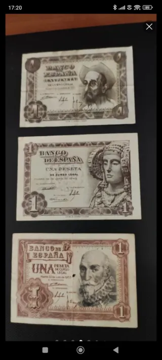 Billetes Pesetas España Banco de España