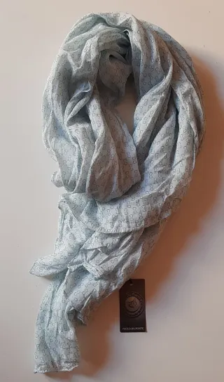 Pashmina lino e cotone azzurra