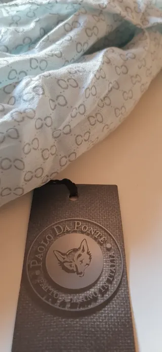 Pashmina lino e cotone azzurra