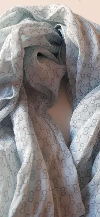 Pashmina lino e cotone azzurra