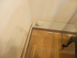 Mesa cristal y 6 sillas comedor