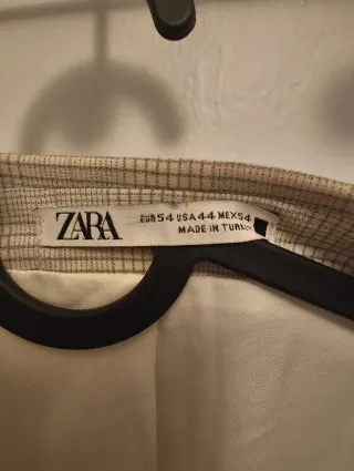 Americana Zara cuadros beige/gris