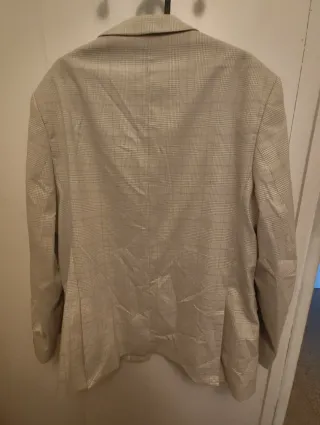 Americana Zara cuadros beige/gris