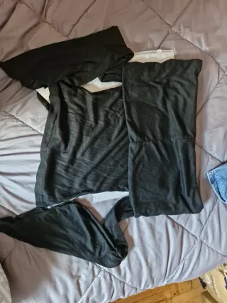 Top negro manga larga