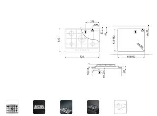 Piano cottura SMEG P272XGH Inox